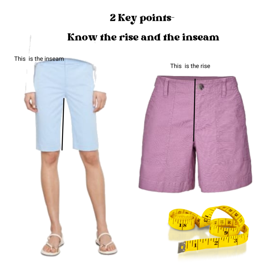 2 Key points- Know the rise and the inseam.