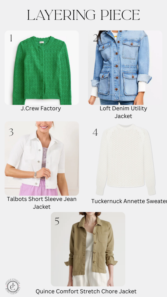 Selection of layering pieces
